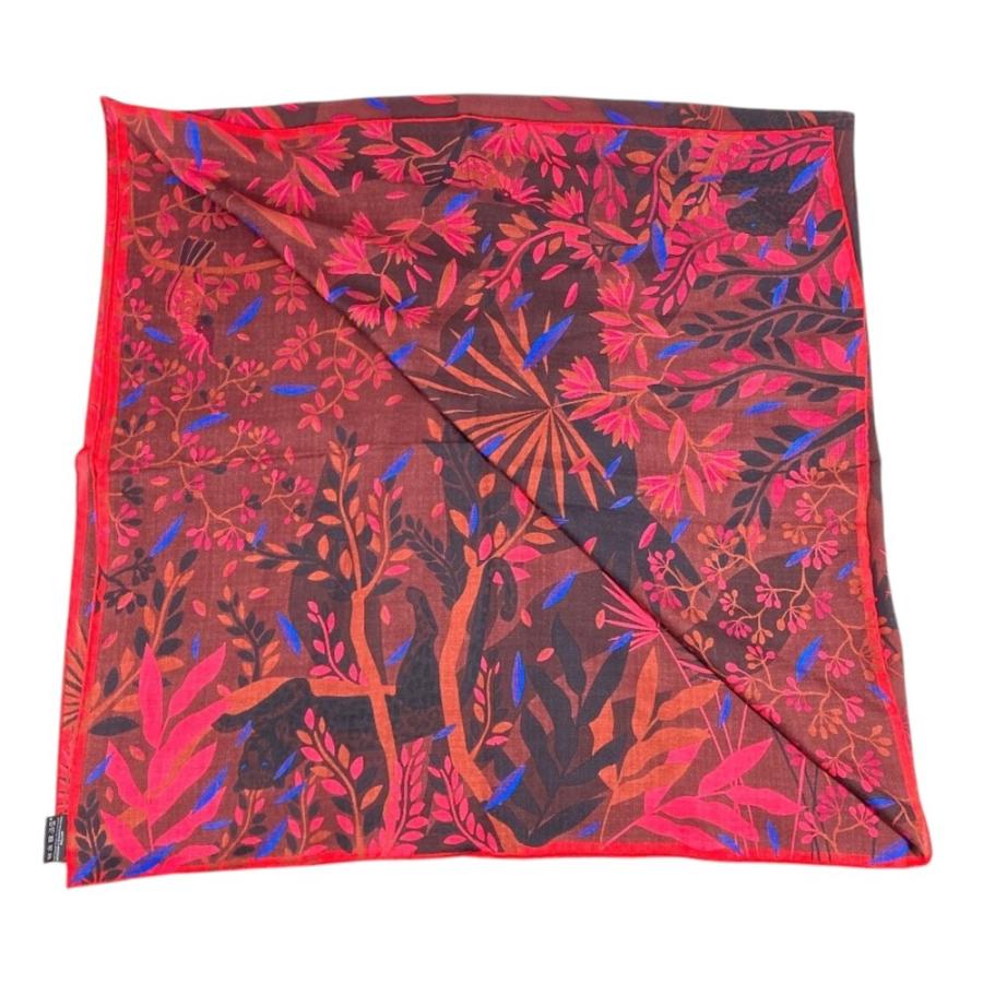 新品同様 CARTIER カルティエ 大判 スカーフ 140 ストール パンテール 豹 ヒョウ ロゴ ショール レッド ユニセックス【中古】 | Cartier | 03