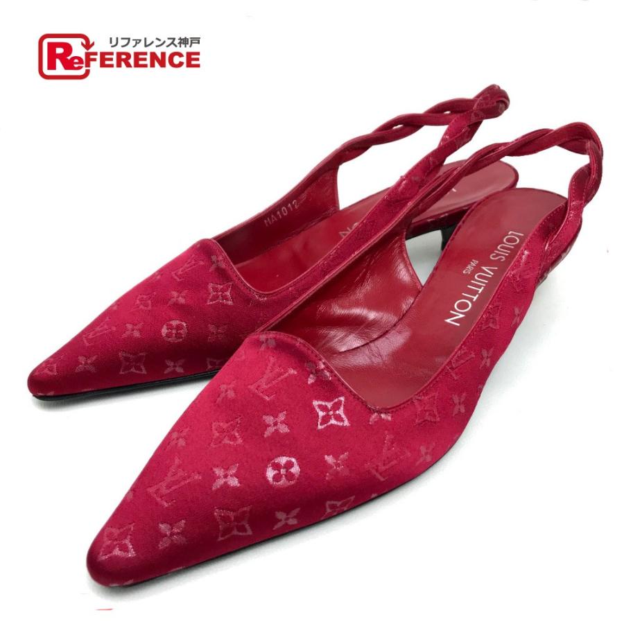 美品 LOUIS VUITTON ルイ・ヴィトン ローヒール 靴 バックストラップ モノグラムミニ パンプス サテン/  :E-190612-40:リファレンス コレクション - 通販 - Yahoo!ショッピング
