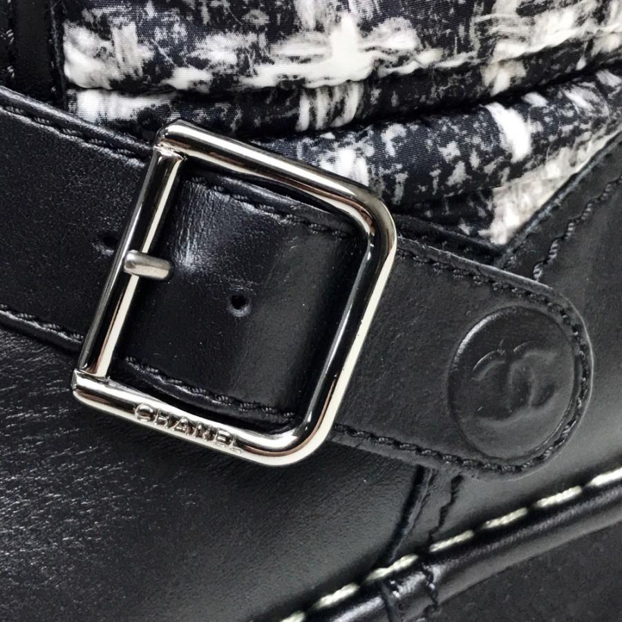 CHANEL シャネル G29477 ツイード柄 ベルト付 ロングブーツ スノーブーツ 13B ブーツ ナイロン/レザー | CHANEL | 06