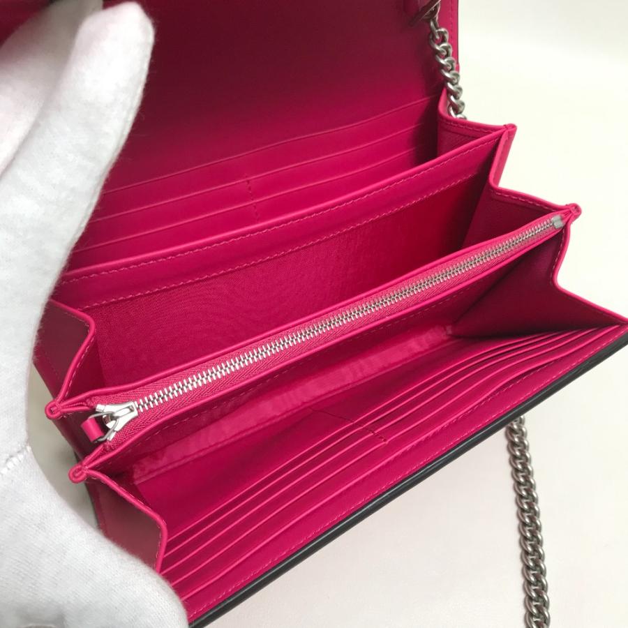 新品同様 GUCCI グッチ 524967 GUCCY ロゴ チェーンウォレットバッグ 2WAY 長財布 レザー ピンク ピンク/ゴールド レディース【中古】 | GUCCI | 07