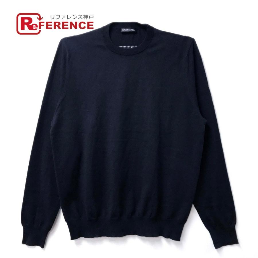 新品同様 BALENCIAGA バレンシアガ  583117 長袖 トップス ニット バック ロゴ セーター ウール メンズ | BALENCIAGA