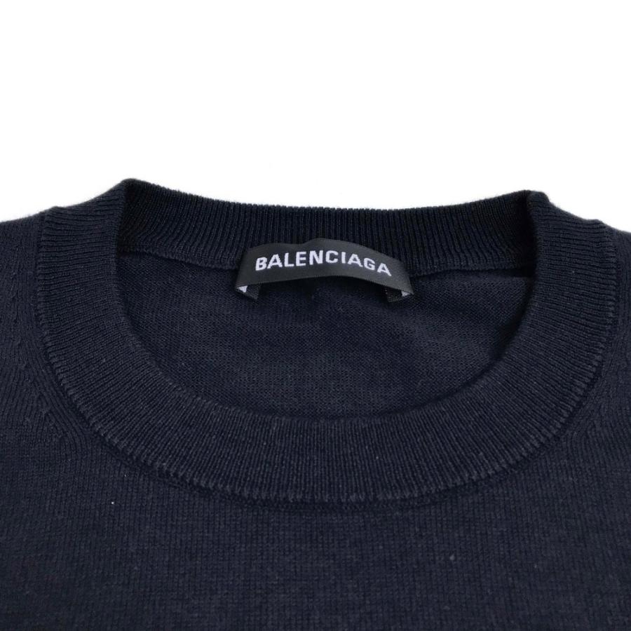 新品同様 BALENCIAGA バレンシアガ  583117 長袖 トップス ニット バック ロゴ セーター ウール メンズ | BALENCIAGA | 02