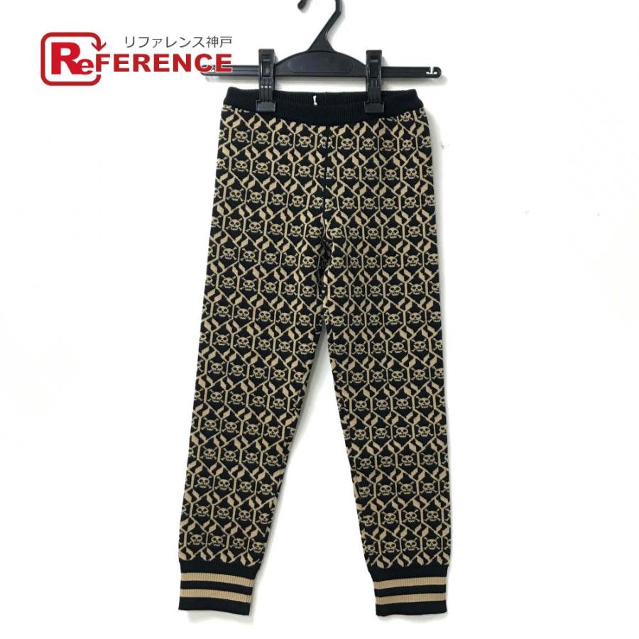 未使用 GUCCI グッチ 484340 スカル デコレーションパターン パンツ コットン キッズ ベージュ×ブラック | GUCCI