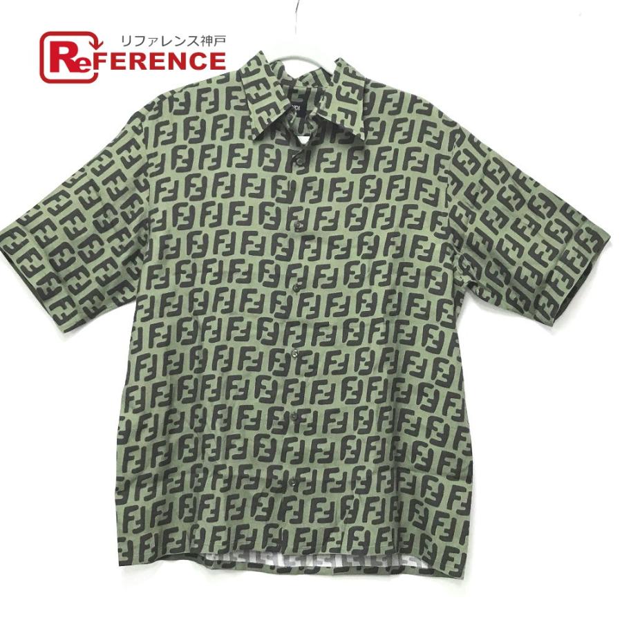 FENDI フェンディ FS0770 A75G ズッカ FF柄 半袖シャツ トップス レーヨン メンズ 39 ベージュ×ブラウン  :E-200729-1:リファレンス コレクション - 通販 - Yahoo!ショッピング