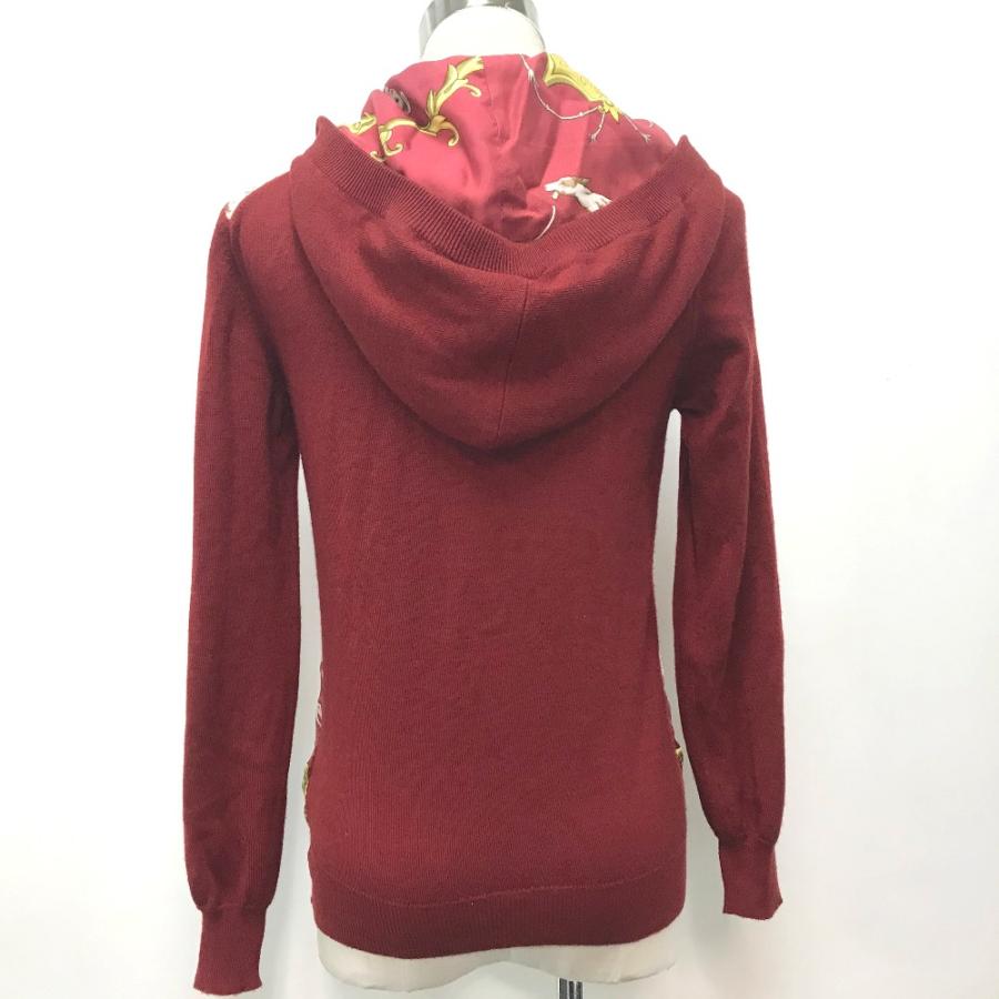 HERMES エルメス 総柄 長袖セーター カーディガン フード付き 長袖 ニット レディース 36 レッド×イエロー 赤 | HERMES | 03