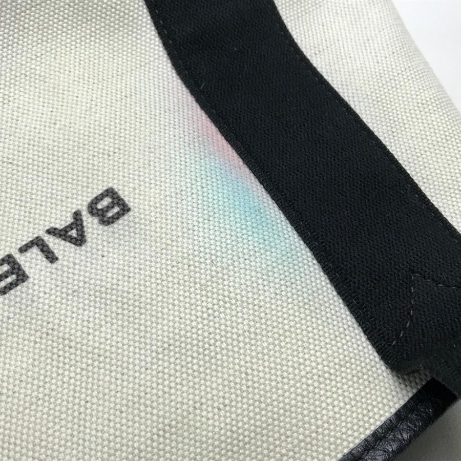 BALENCIAGA バレンシアガ 339933 カバS ロゴ トートバッグ ハンドバッグ キャンバス/レザー ホワイト×ブラック レディース【中古】 | BALENCIAGA | 05