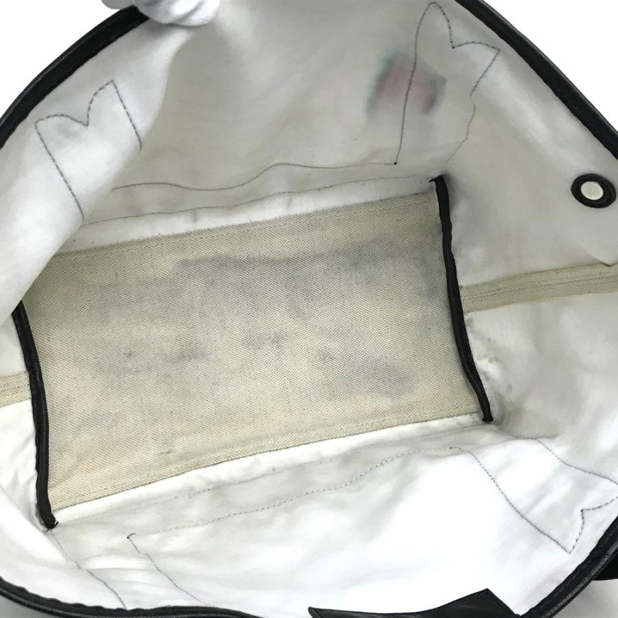 BALENCIAGA バレンシアガ 339933 カバS ロゴ トートバッグ ハンドバッグ キャンバス/レザー ホワイト×ブラック レディース【中古】 | BALENCIAGA | 06