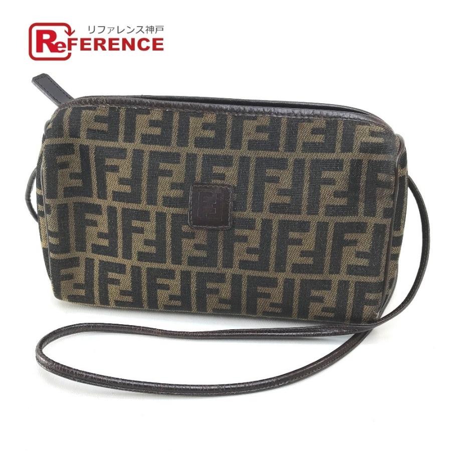 FENDI フェンディ ポシェット ズッカ FF柄 ワンショルダー ショルダーバッグ キャンバス×レザー レディース ブラウン系 :E-201125-7:リファレンス コレクション 通販 FENDI ビーチ タオル バッグ ブランケット 水着入れ