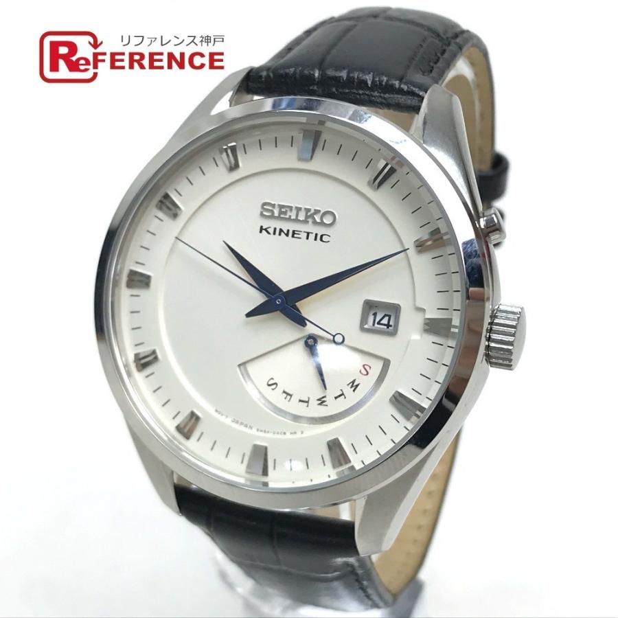 SEIKO セイコー 5M84-0AB0 キネティック メンズ腕時計 SS/革 メンズ ブラック 黒 :E-201209-4:リファレンス  コレクション - 通販 - Yahoo!ショッピング