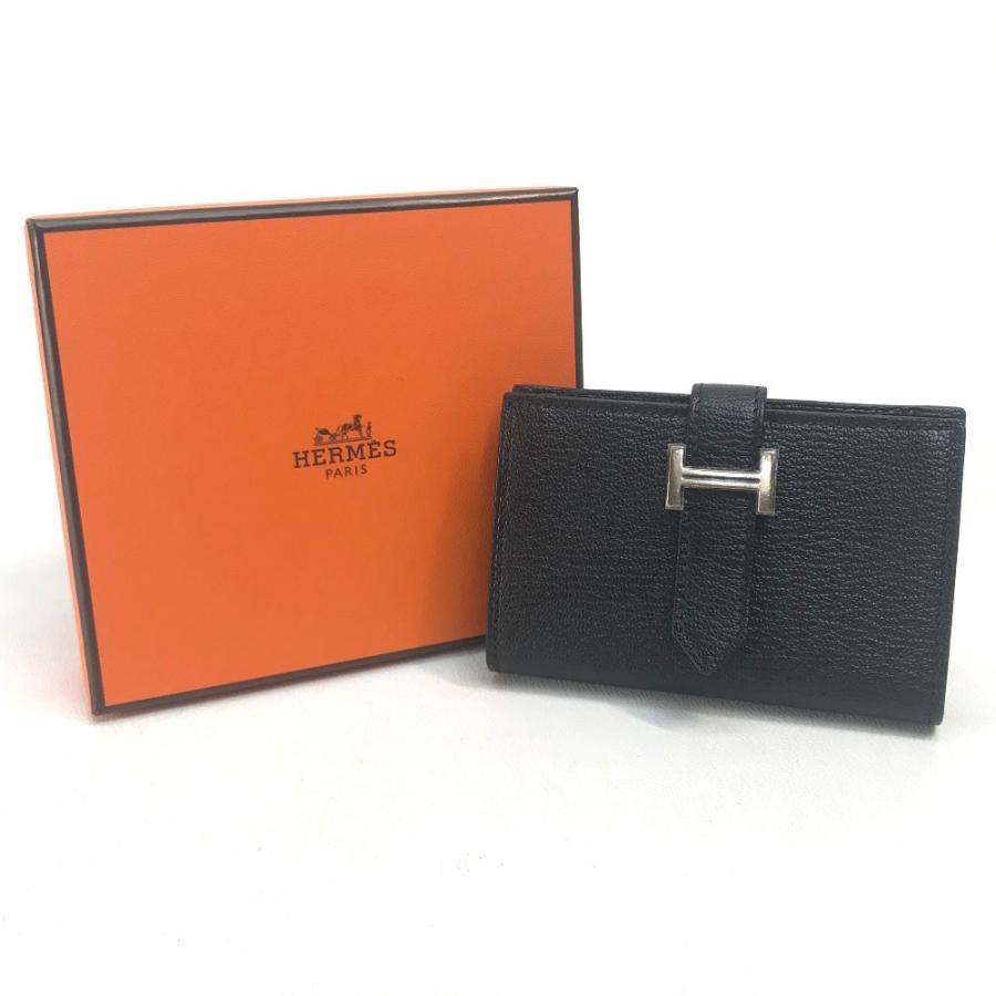 Hermes エルメス ベアンミニ コンパクトウォレット 二つ折り財布 小銭入れあり ブラック レディース 未使用 中古 E 1216 19 リファレンス コレクション 通販 Yahoo ショッピング
