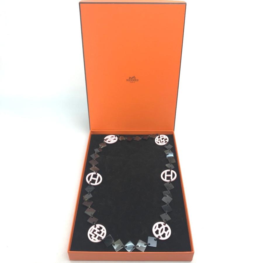 美品 HERMES エルメス HAVA アヴァ ネックレス バッファローホーン ラッカーウッド レディース 系ライトピンク | HERMES | 09