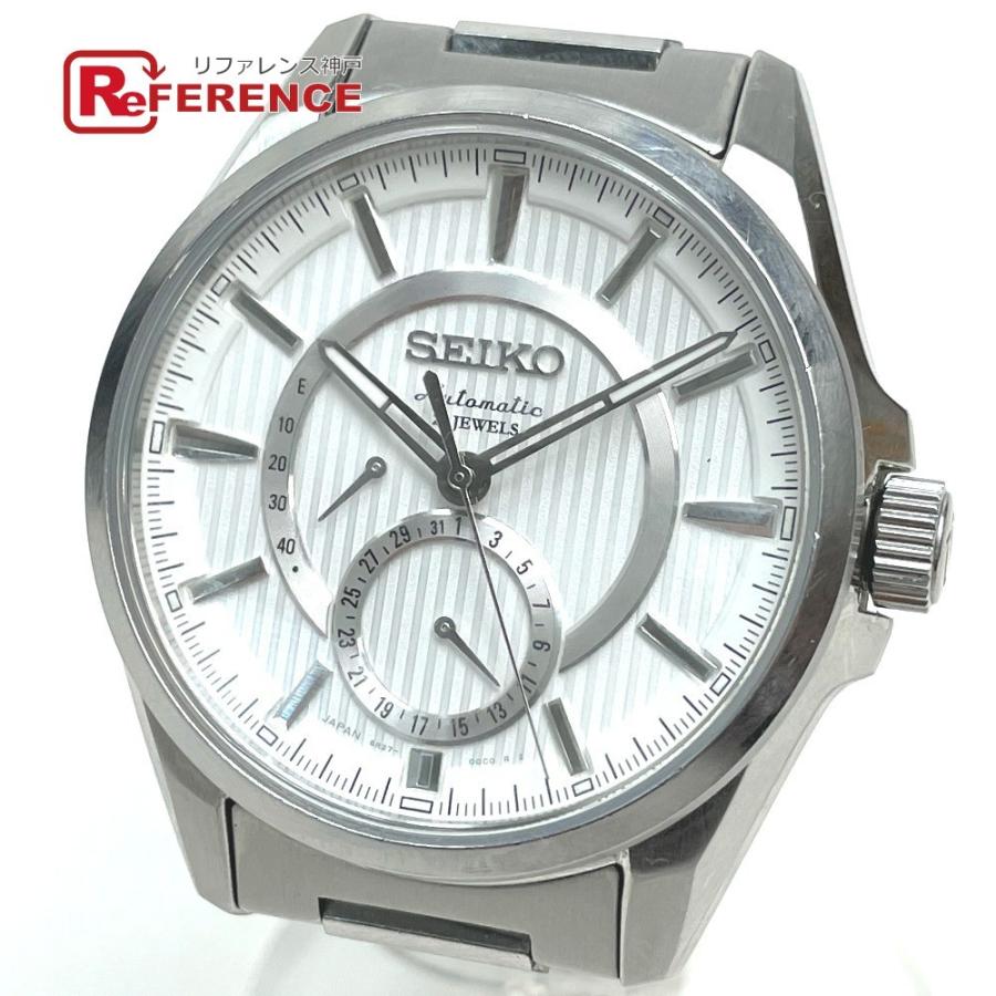 SEIKO セイコー SARW007 (6R27-00D0) プレサージュメカニカル 腕時計 シルバー メンズ 【中古】 :E-210210
