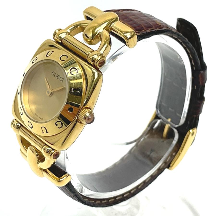 GUCCI グッチ 6300L ロゴベゼル ホースビット レディース腕時計 GP