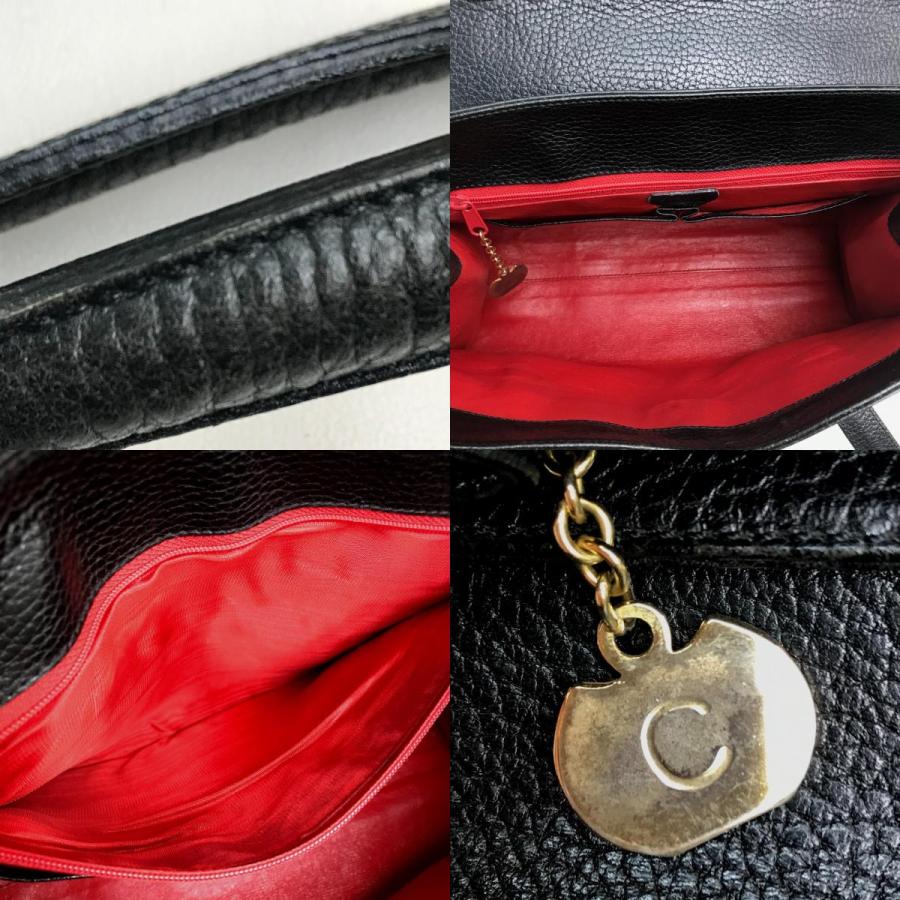 CELINE セリーヌ ヴィンテージ ロック トートバッグ ハンドバッグ レザー レディース ブラック×ゴールド金具 | CELINE | 08