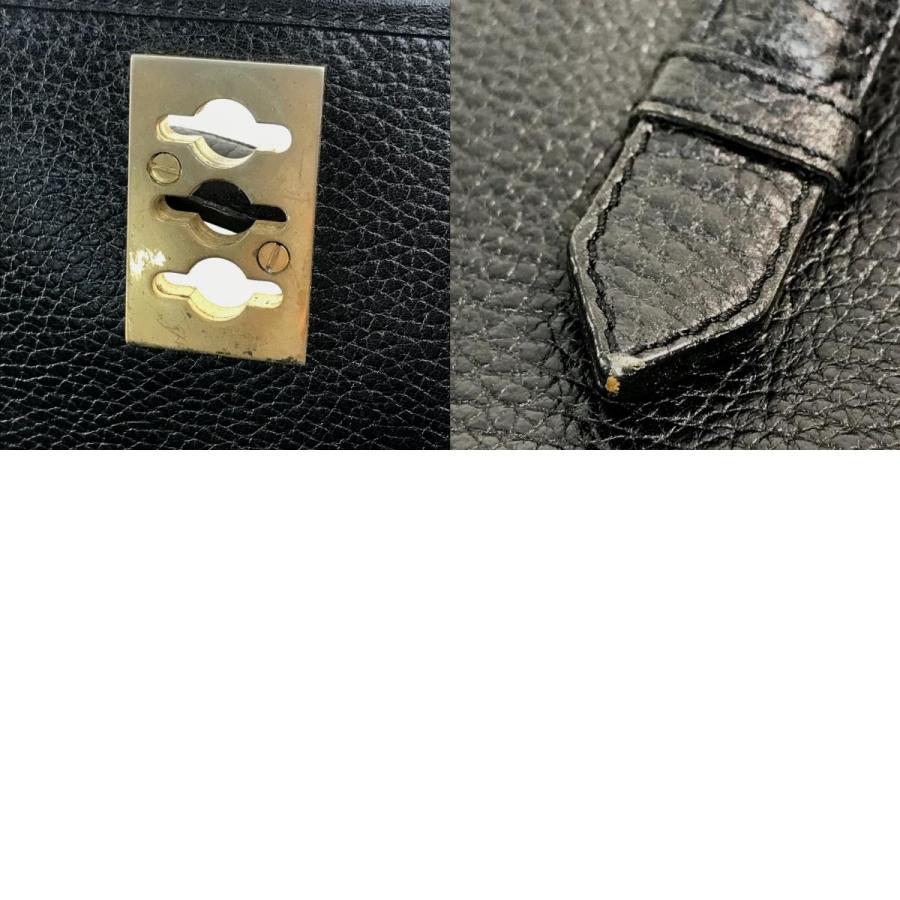 CELINE セリーヌ ヴィンテージ ロック トートバッグ ハンドバッグ レザー レディース ブラック×ゴールド金具 | CELINE | 09