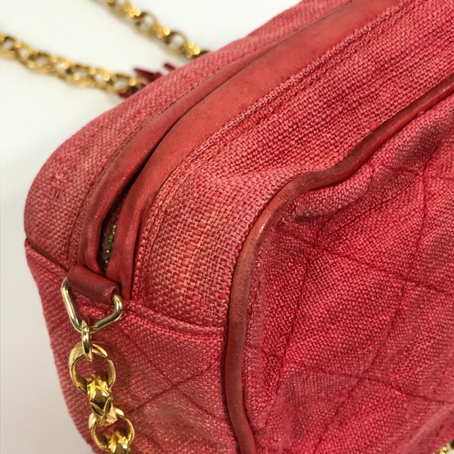 CHANEL シャネル CC ココマーク マトラッセ キルティング フリンジ タッセル ショルダーバッグ キャンバス レッド×ゴールド金具【中古】 | CHANEL | 05