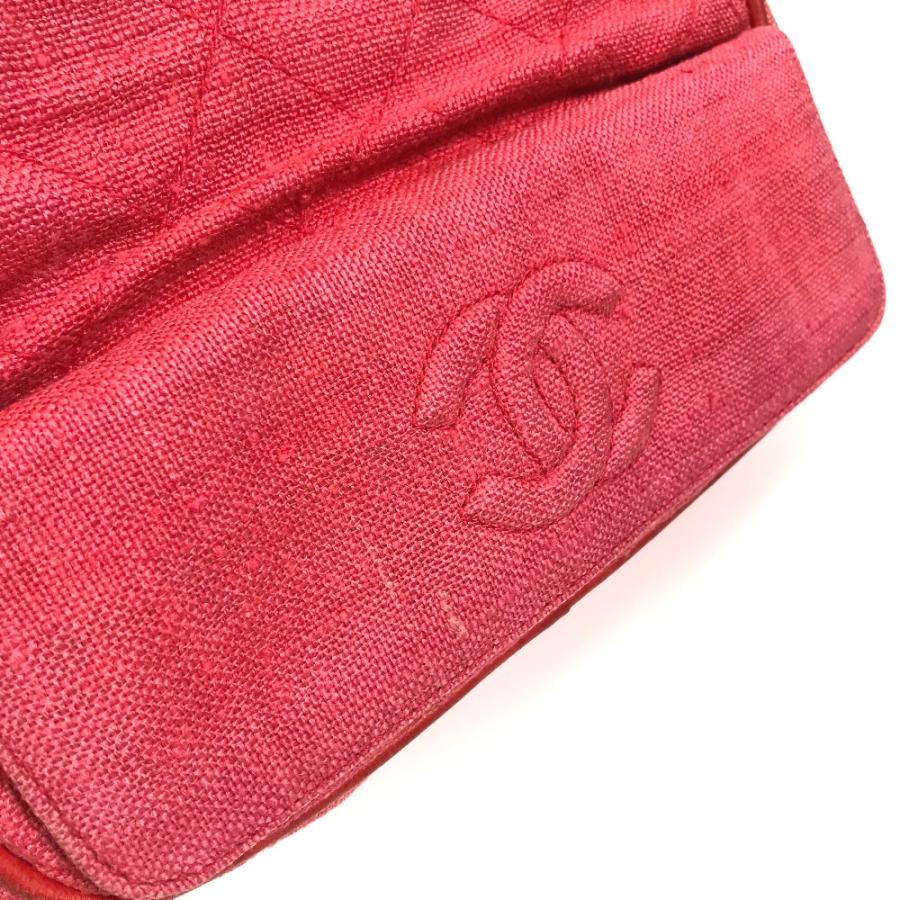 CHANEL シャネル CC ココマーク マトラッセ キルティング フリンジ タッセル ショルダーバッグ キャンバス レッド×ゴールド金具【中古】 | CHANEL | 06