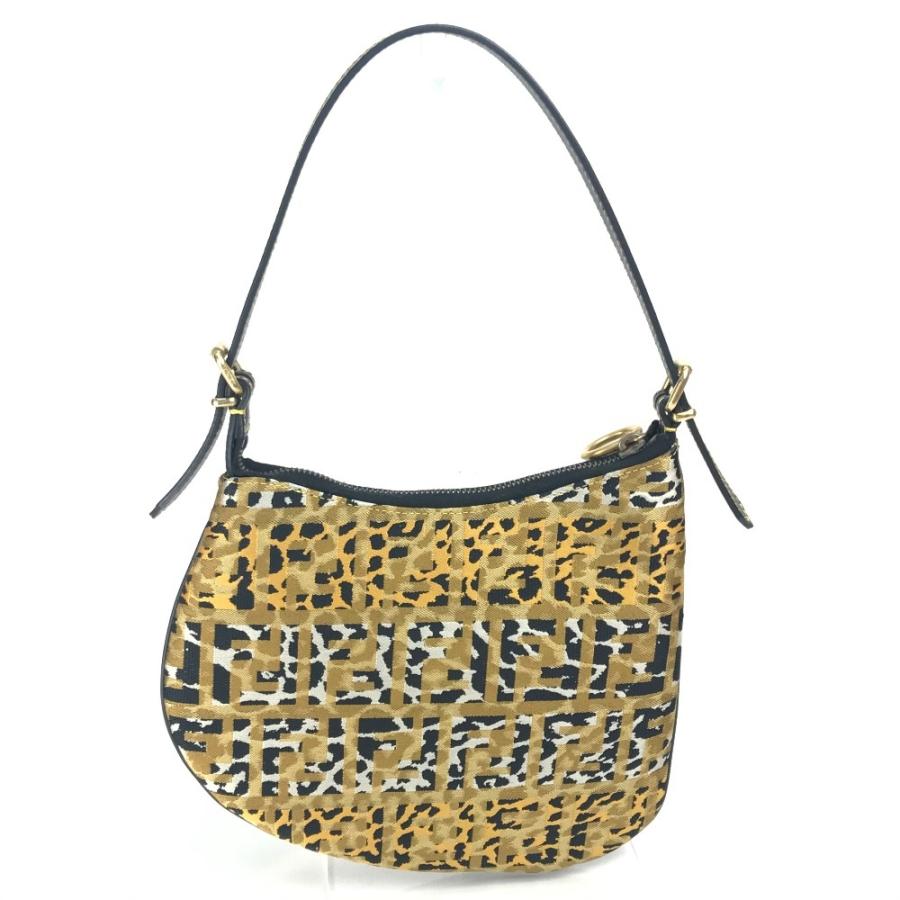 FENDI フェンディ 8BR248 ズッカ FF柄 レオパード ポーチ ハンドバッグ 