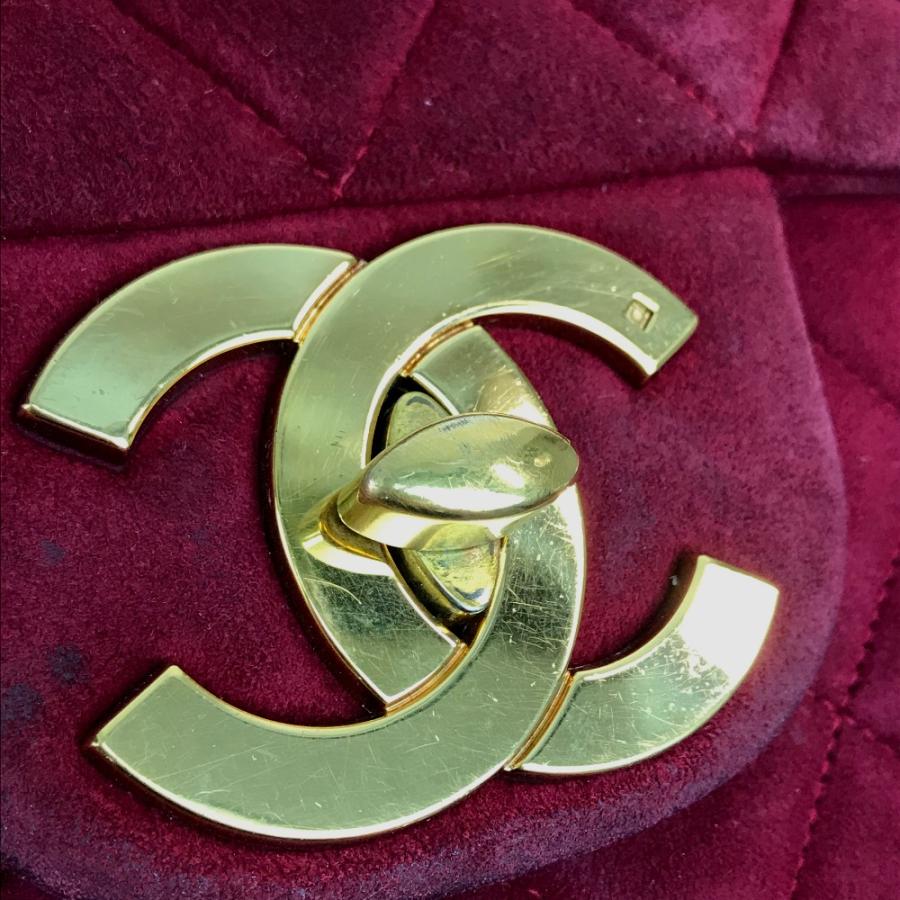 CHANEL シャネル CC ココマーク デカマトラッセ34 Wチェーン ショルダーバッグ スエード ボルドー レディース | CHANEL | 05