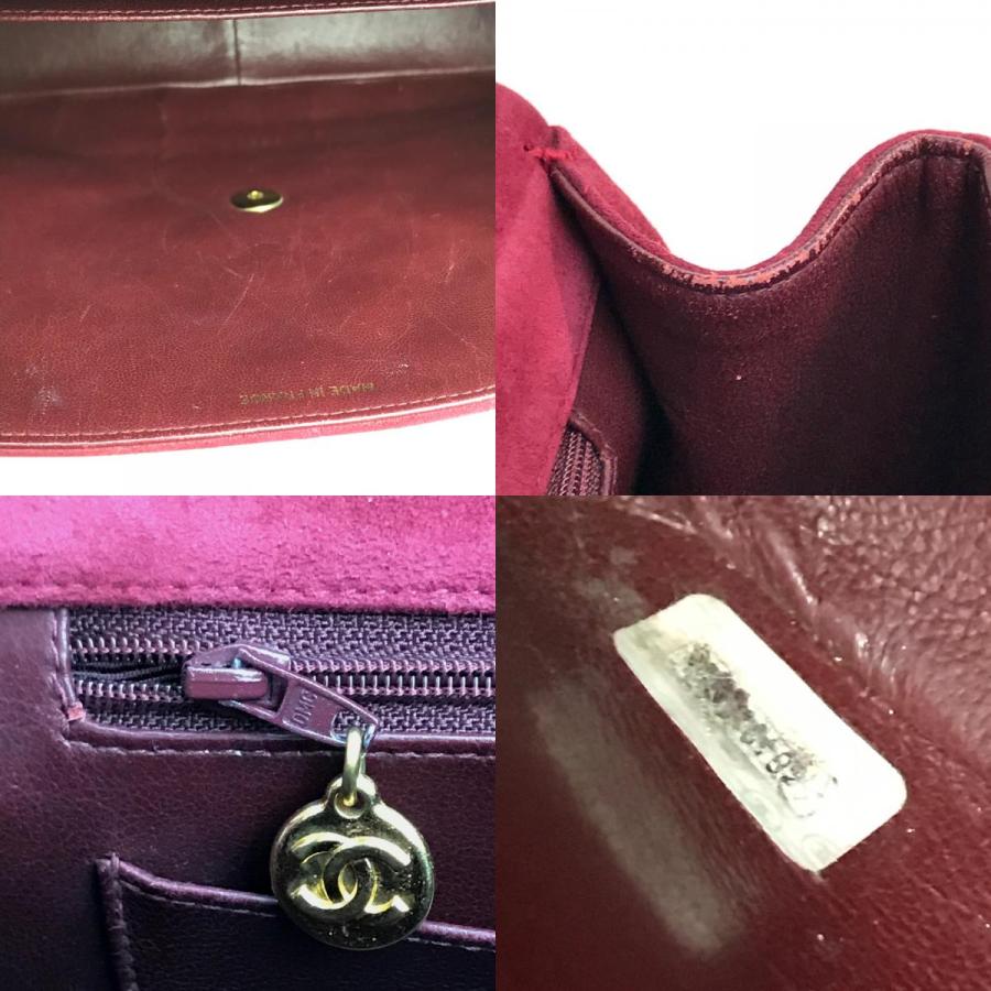 CHANEL シャネル CC ココマーク デカマトラッセ34 Wチェーン ショルダーバッグ スエード ボルドー レディース | CHANEL | 09