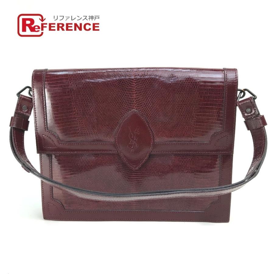 YVES SAINT LAURENT イヴ・サンローラン ロゴ リザード ハンドバッグ ショルダーバッグ レザー | Yves Saint Laurent