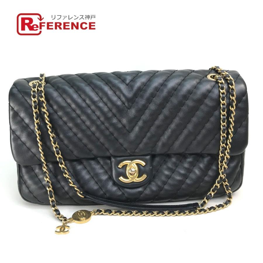 CHANEL シャネル CC ココマーク Vステッチ チェーンショルダーバッグ レディース ゴールド金具 E2106239リファレンス
