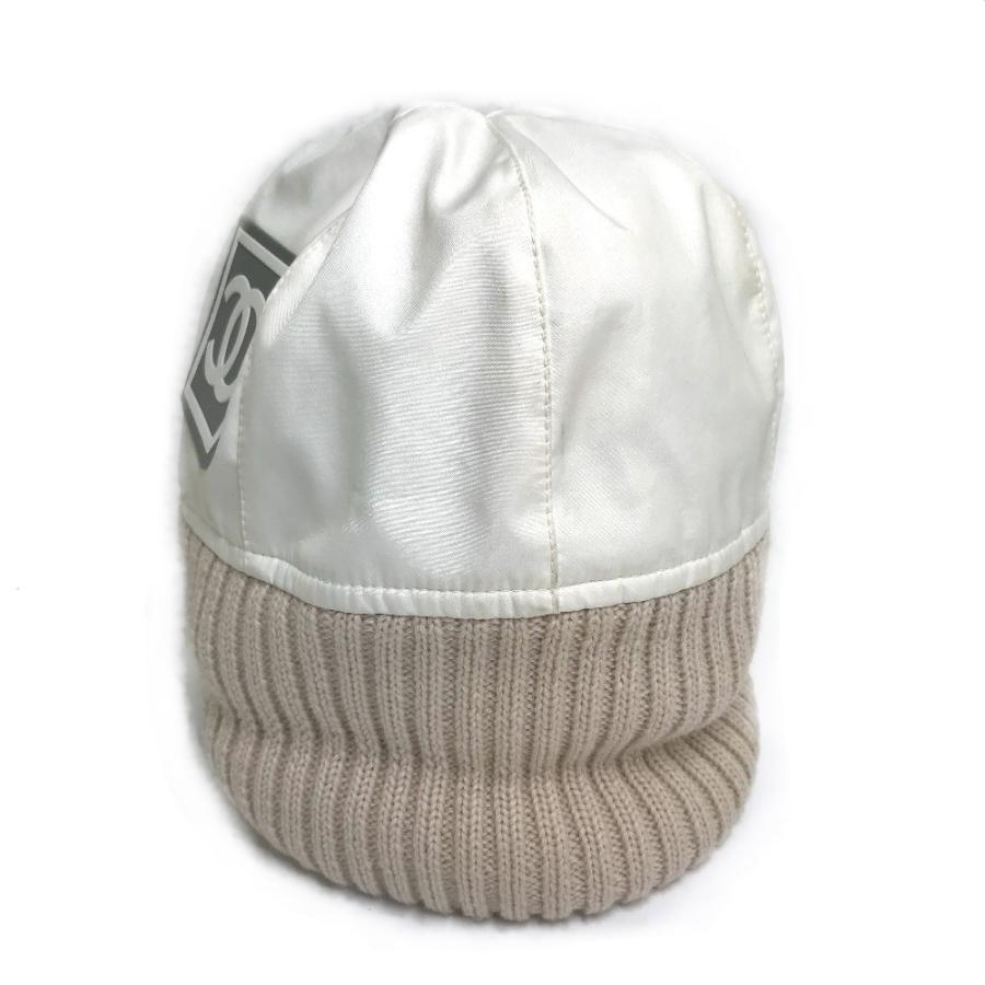 CHANEL シャネル CC ココマーク スポーツライン ロゴ ニットキャップ ニット帽 ポリエステル アイボリー/ベージュ レディース S【中古】 | CHANEL | 02