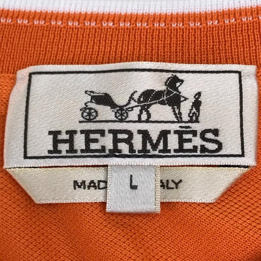 未使用 HERMES エルメス Hロゴ刺繍 胸ポケット 半袖Ｔシャツ トップス