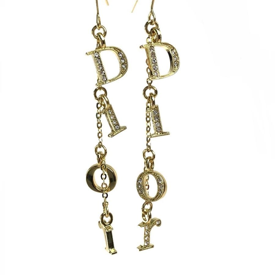 美品 Dior ディオール ラインストーン アルファベットロゴ ロング