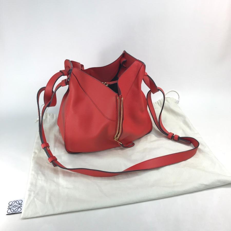 LOEWE ロエベ 387.30.N60 ハンモック スモール ロゴ 2WAY ショルダーバッグ ハンドバッグ レザー レッド | LOEWE | 12