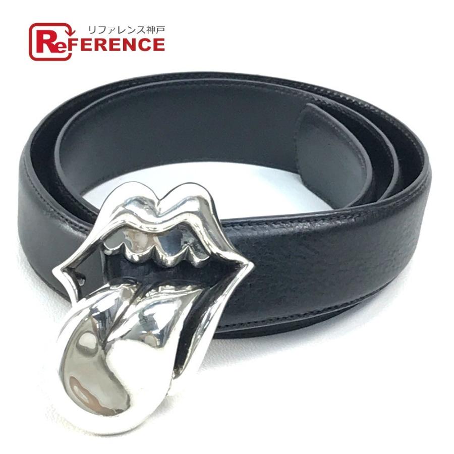 CHROME HEARTS クロムハーツ ローリングストーンズ リップ&タン メンズベルト レザー/SV925 ブラック×シルバー  :E-210922-33:リファレンス コレクション - 通販 - Yahoo!ショッピング