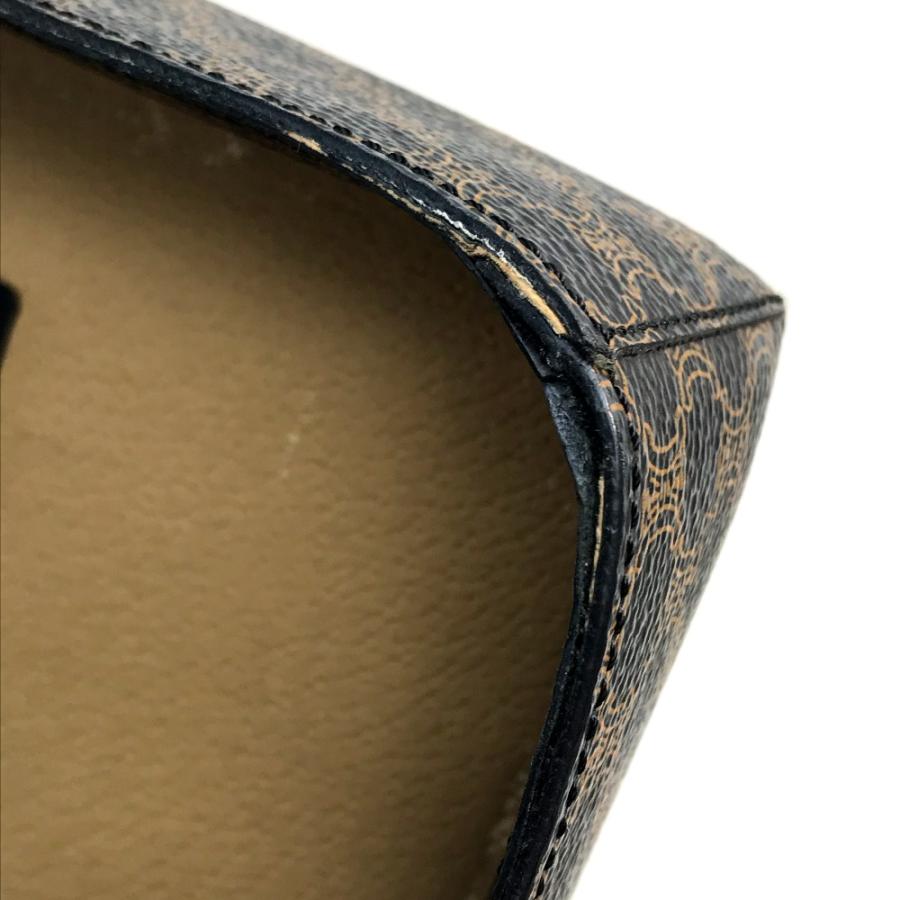 CELINE セリーヌ ロゴ 馬車金具 マカダム ハンドバッグ メイクボックス ミラー付き バニティバッグ PVC ダーク | CELINE | 05