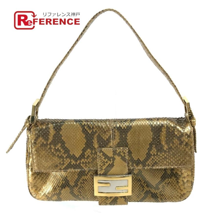 限定 フェンディ マンマバケット スパンコール パイソン ゴールド