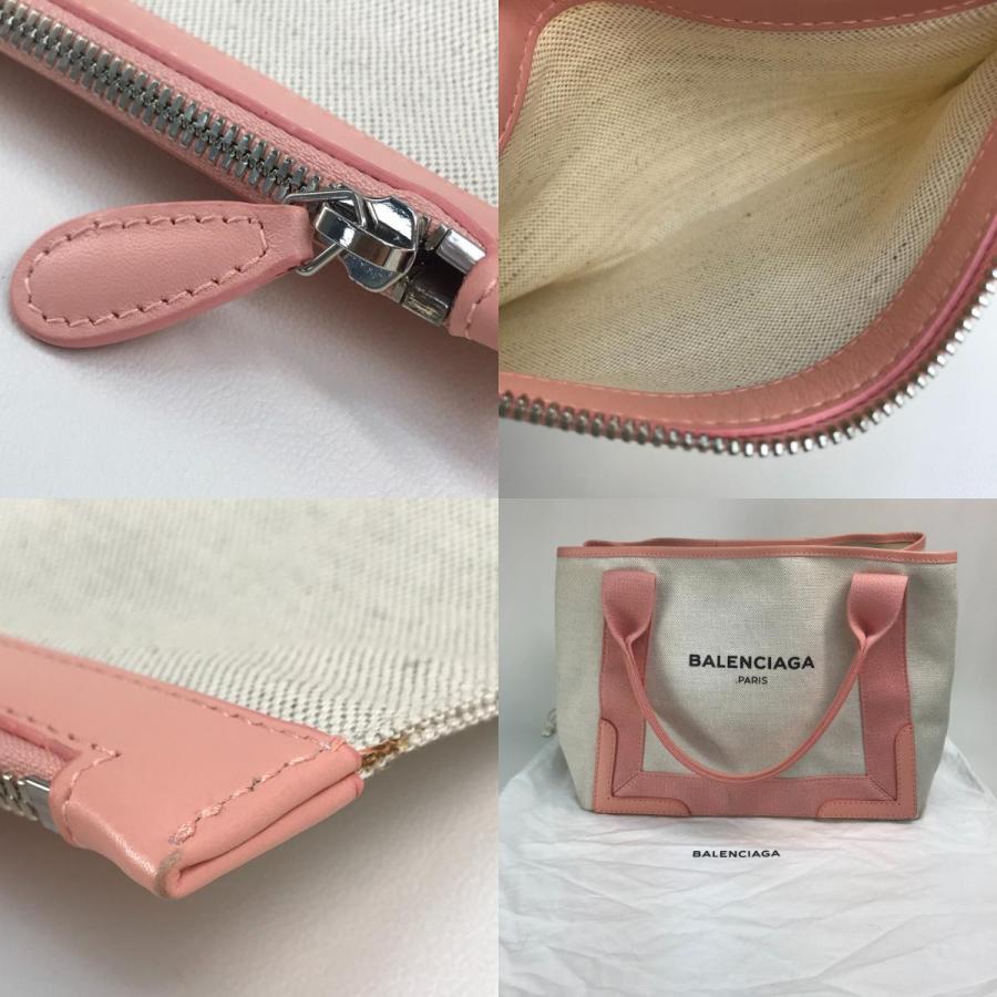 BALENCIAGA バレンシアガ 339933 ネイビーカバスS ハンドバッグ トートバッグ キャンバス/レザー ナチュラル/ライトピンク | BALENCIAGA | 09