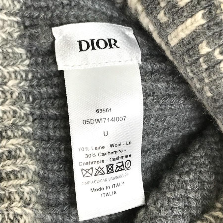 美品 Christian Dior ディオール ロゴ D-White(D- ) ビーニー ニット帽