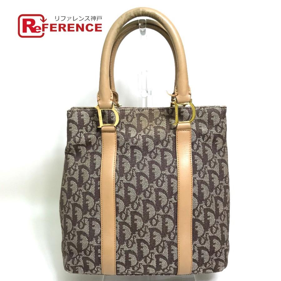 早い者勝ち！【美品】ディオール　ハンドバッグトロッター ディオール ミニ トロッター ハンドバッグ ネイビー キャンバス レザー