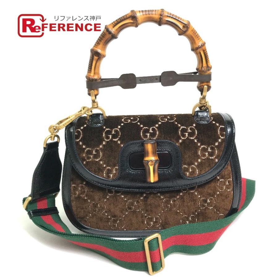 新品同様 GUCCI グッチ 526318 シェリーライン バンブー 3WAY ショルダーバッグ ハンドバッグ ベロア /  :E-211222-15:リファレンス コレクション - 通販 - Yahoo!ショッピング
