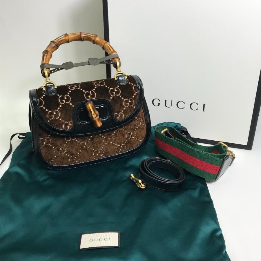 新品同様 GUCCI グッチ 526318 シェリーライン バンブー 3WAY