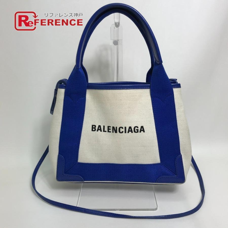 BALENCIAGA バレンシアガ 390346 ポーチ付き ネイビーカバスXS