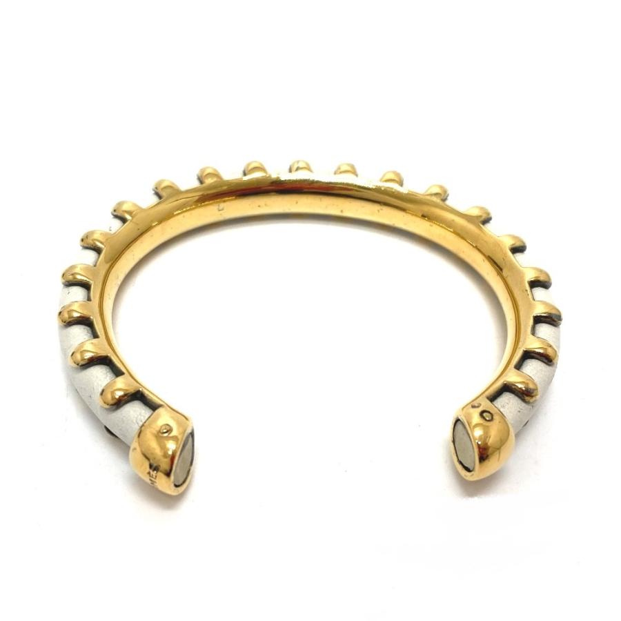 HERMES エルメス ホースシュー ヴィンテージ ブレスレット オープンバングル メタル/レザー レディース ホワイト | HERMES | 01