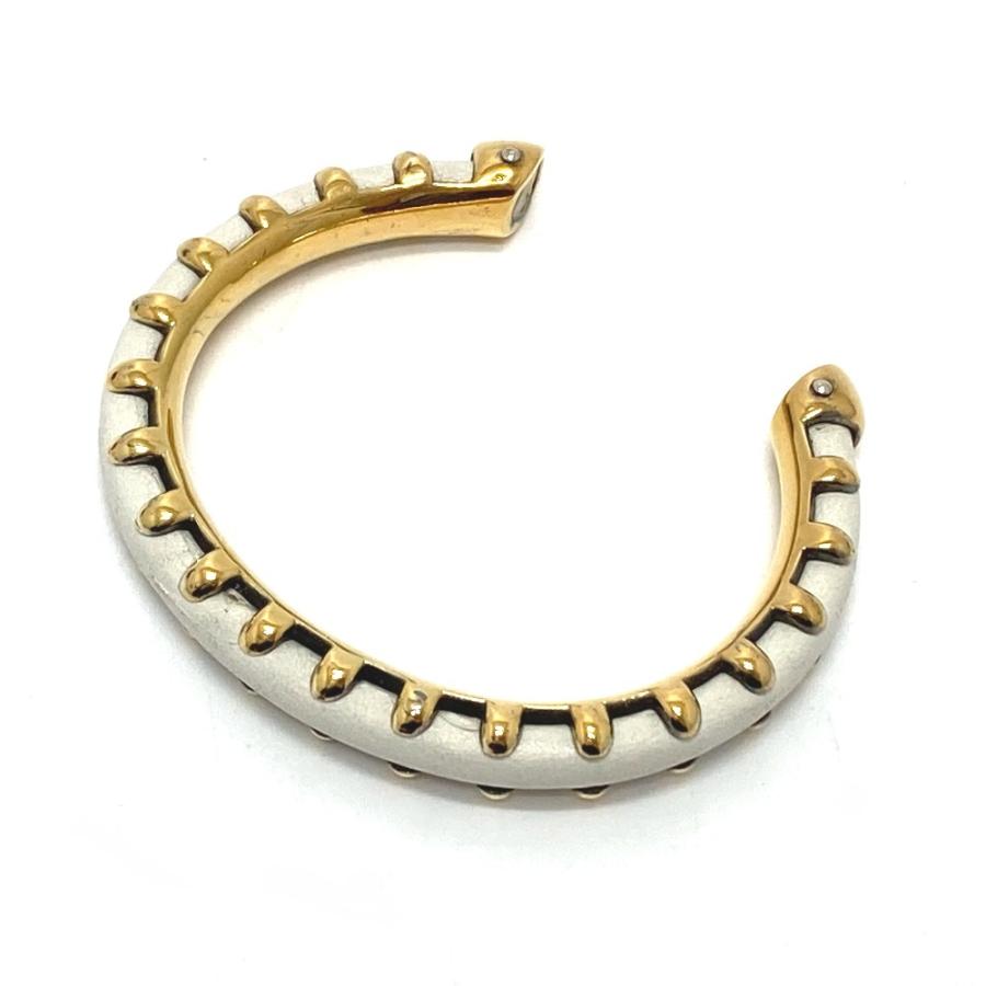 HERMES エルメス ホースシュー ヴィンテージ ブレスレット オープンバングル メタル/レザー レディース ホワイト | HERMES | 02