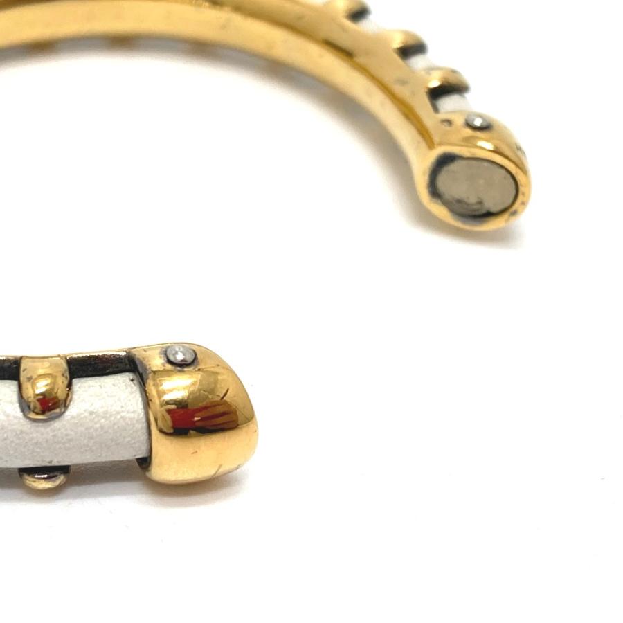 HERMES エルメス ホースシュー ヴィンテージ ブレスレット オープンバングル メタル/レザー レディース ホワイト | HERMES | 03