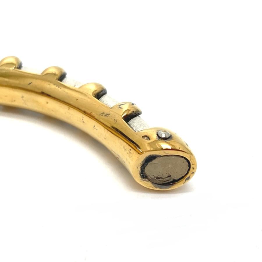 HERMES エルメス ホースシュー ヴィンテージ ブレスレット オープンバングル メタル/レザー レディース ホワイト | HERMES | 06