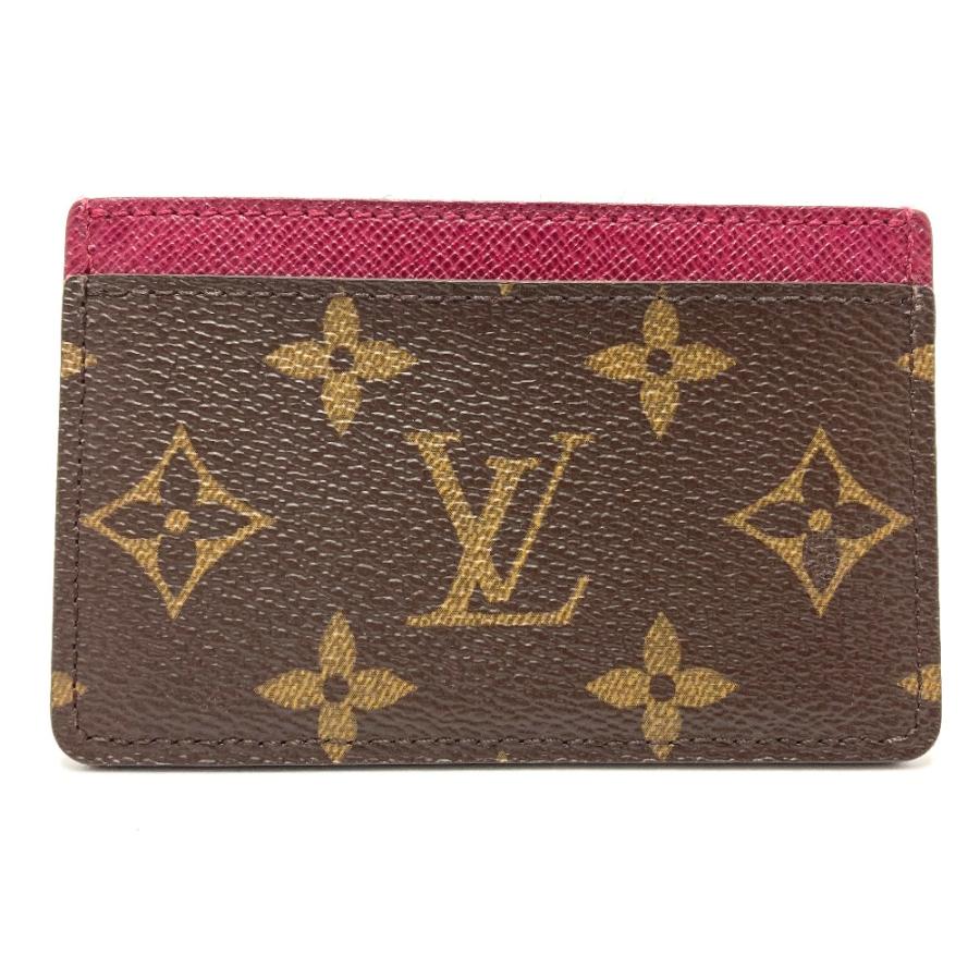 LOUIS VUITTON ルイヴィトン M60703 ポルトカルトサーンプル モノグラム カードケース フューシャ ブラウン【中古】｜reference｜02