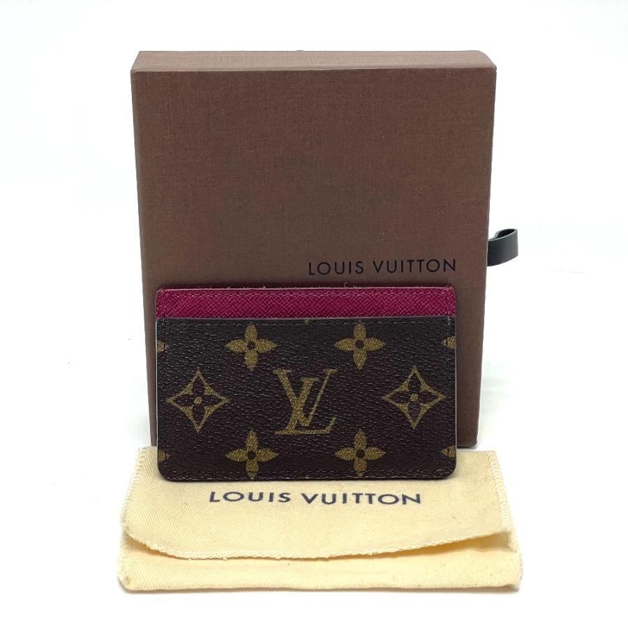 LOUIS VUITTON ルイヴィトン M60703 ポルトカルトサーンプル モノグラム カードケース フューシャ ブラウン【中古】｜reference｜10