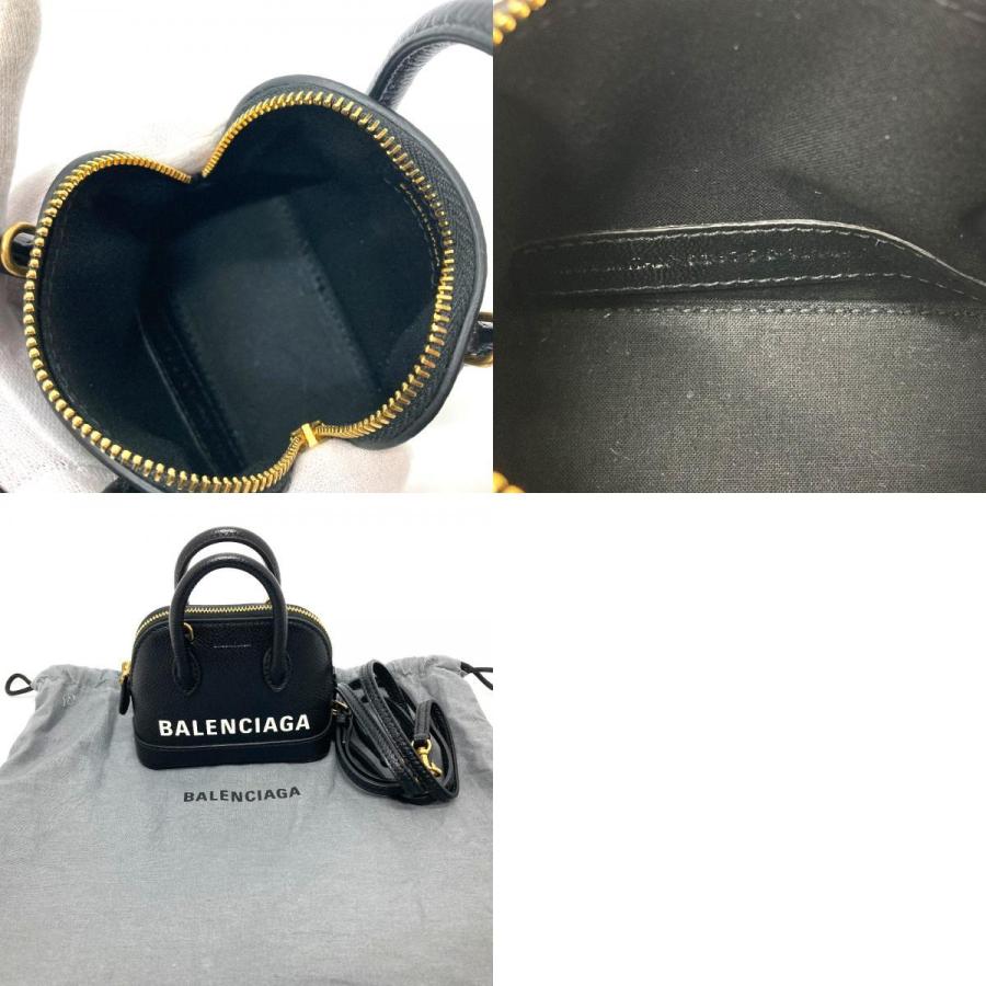 美品 BALENCIAGA バレンシアガ 639756 ヴィルトップ 2WAY ハンドバッグ ロゴ ショルダーバッグ レザー ブラック レディース【中古】 | BALENCIAGA | 09