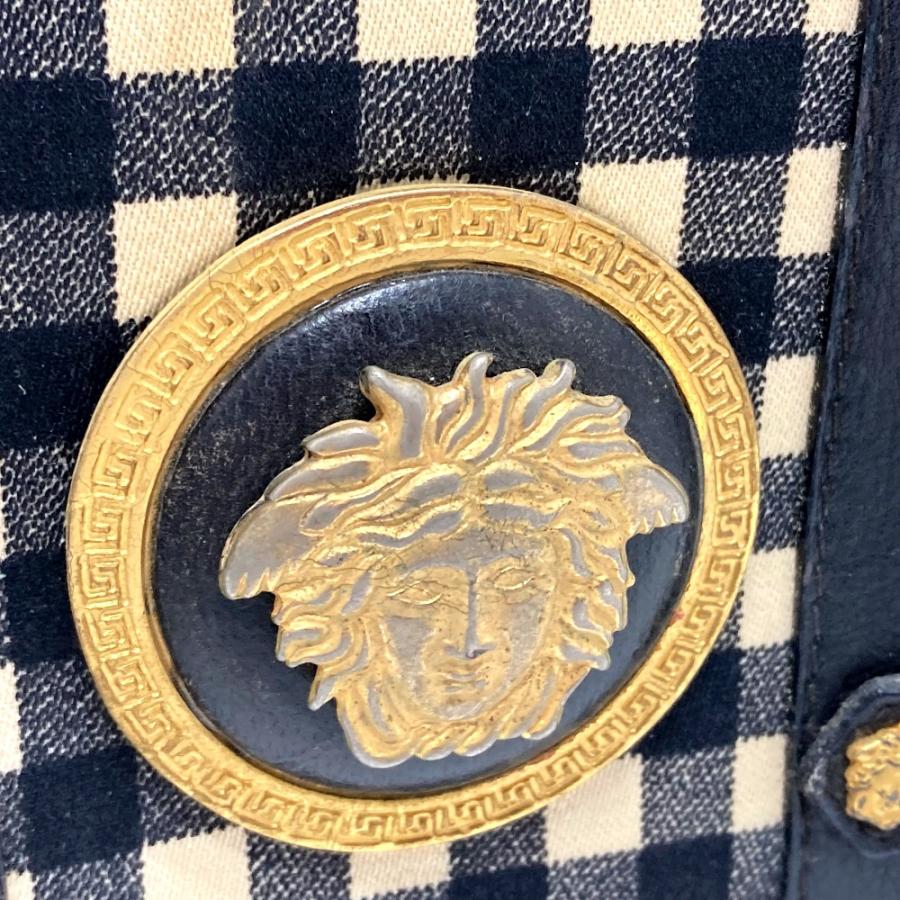 Gianni Versace ジャンニ・ヴェルサーチ メデューサ ギンガムチェック ヴィンテージ ショルダーバッグ バニティバッグ レディース【中古】 | GIANNI VERSACE | 08