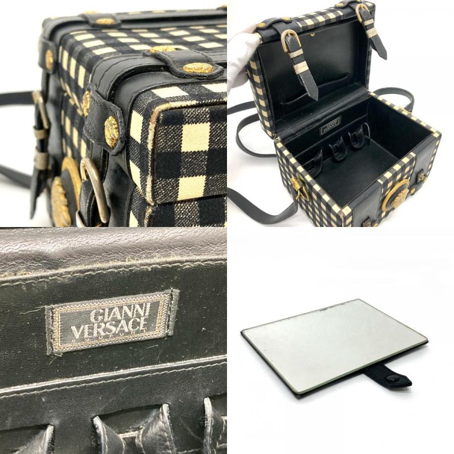 Gianni Versace ジャンニ・ヴェルサーチ メデューサ ギンガムチェック ヴィンテージ ショルダーバッグ バニティバッグ レディース【中古】 | GIANNI VERSACE | 09