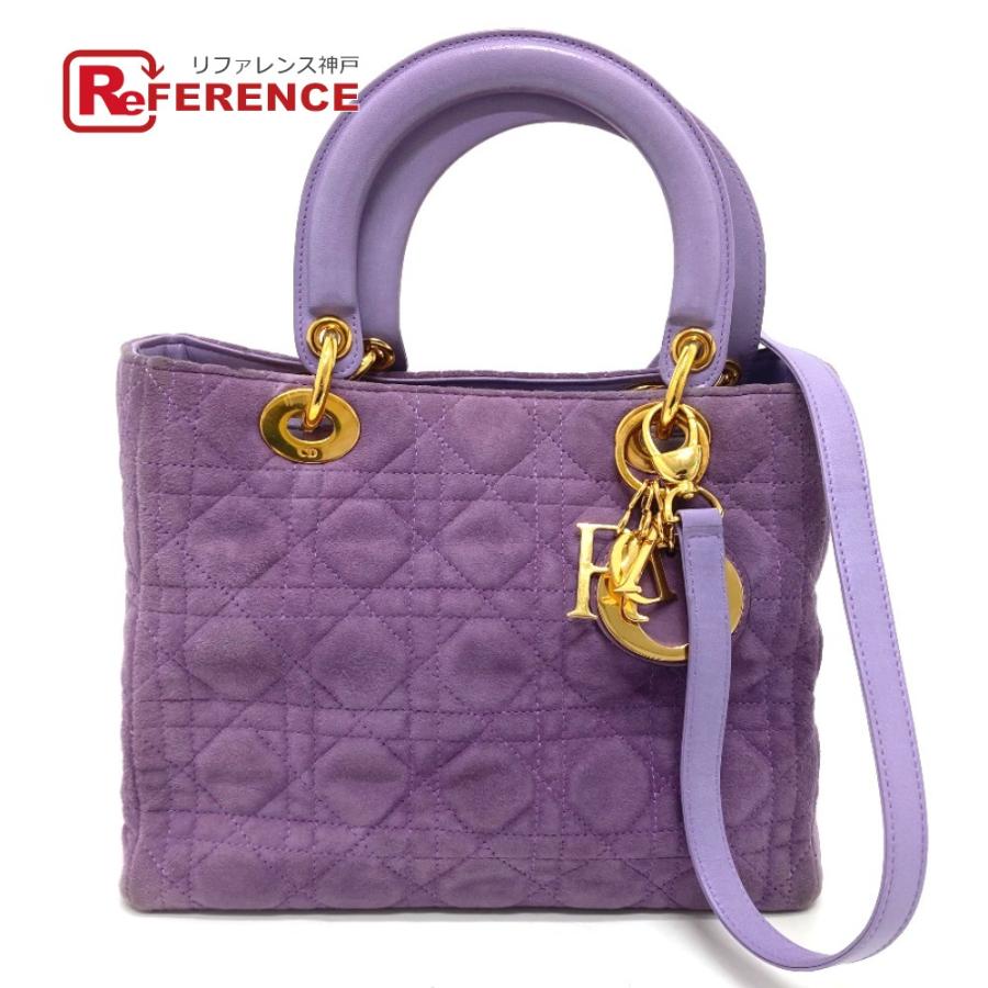 Christian Dior クリスチャンディオール レディディオール カナージュ 2WAY ショルダーバッグ ハンドバッグ パープル レディース【中古】 :E-220318-6:リファレンス コレクション - 通販 - Yahoo!ショッピング
