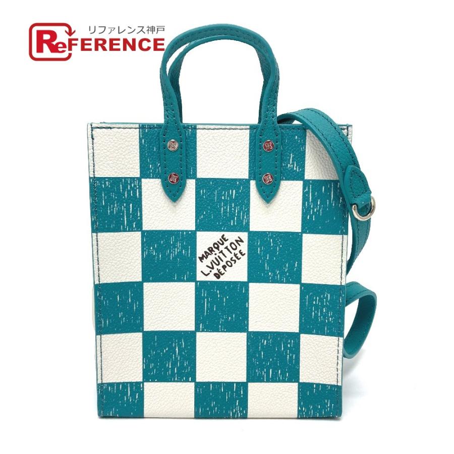 未使用 LOUIS VUITTON ルイヴィトン N60495 ダミエチェッカーボード サックプラＸＳ ショルダーバッグ レザー ターコイズ レディース｜reference